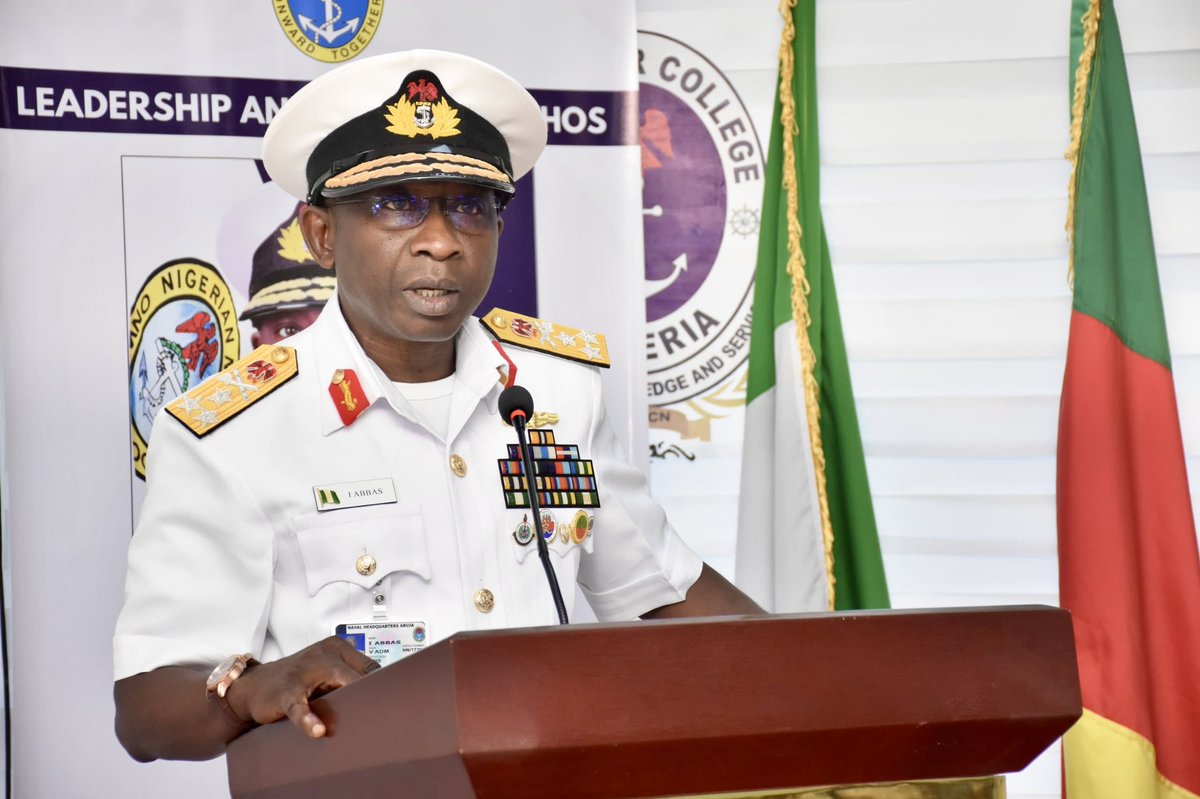 NWCN_Calabar's tweet photo. On Thursday 9 April 2026, the Chief of the Naval Staff, Vice Admiral Idi Abbas, Admiralty Medal, delivered a lecture titled ‘The Chief of the Naval Staff Command Philosophy, Vision and Mission for the Nigerian Navy’ to participants of NWC 10.

Read more: https://t.co/1svpHBzFmG https://t.co/Zyo4eq4ZDR