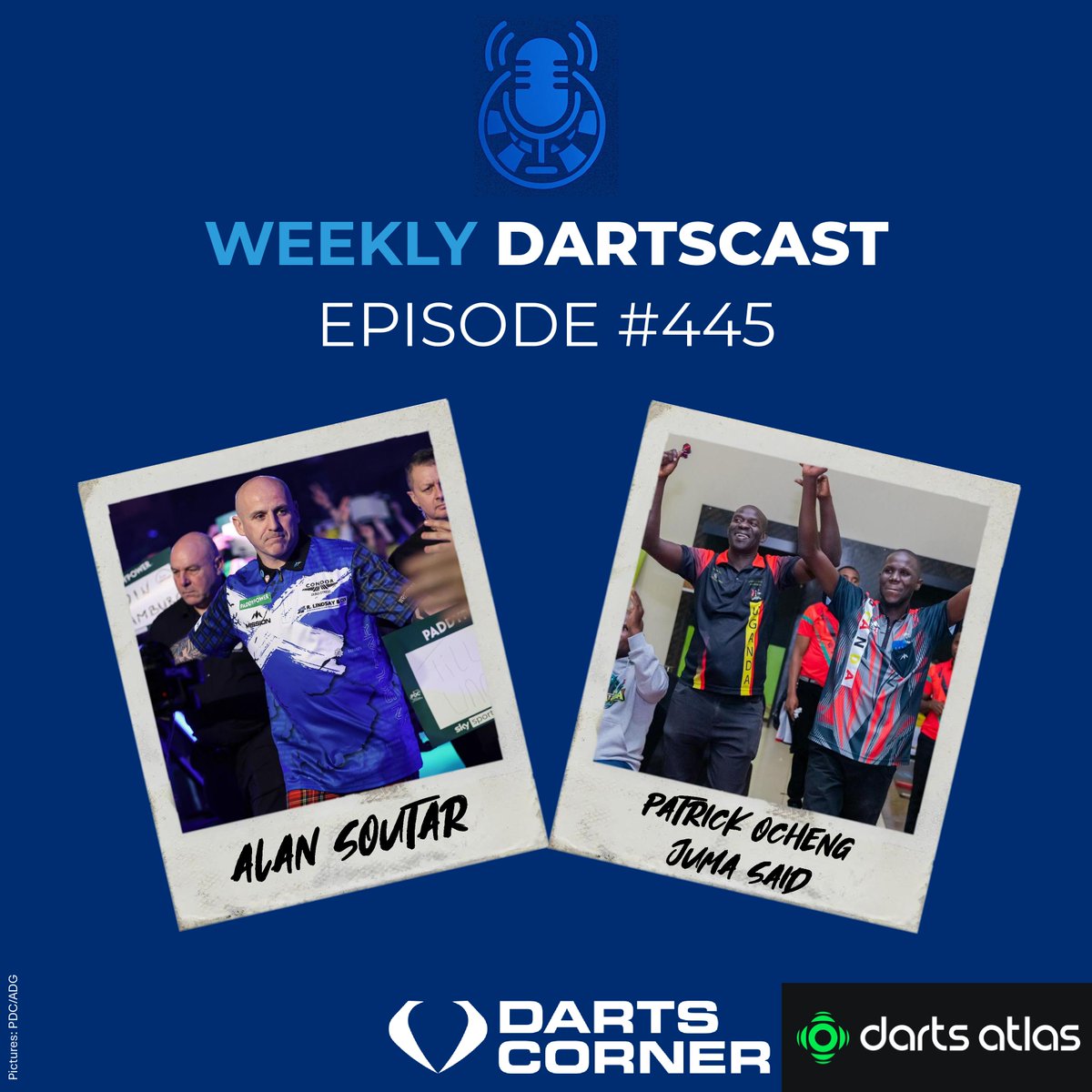 WeeklyDartscast's tweet photo. 📻🎯 So, you want Dynamite Darts Content?

Your go-to darts podcast is back tomorrow with our co-hosts @lalmoss20 and Burton DeWitt and special guests:-

* London Marathon-bound @soots180 

* PDC World Cup of Darts-bound Patrick Ocheng and Juma Said

See ya soon!

#EnjoyTheDarts https://t.co/IzQT9xmOci