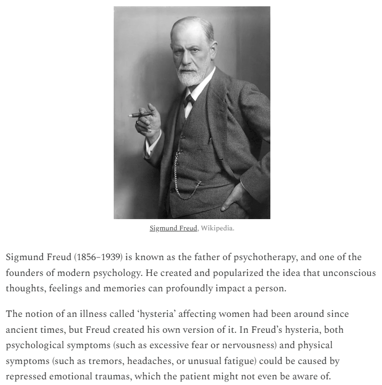 TomKindlon's tweet image. "Freud's Hysteria: Part of the history of psychologizing physical illness" by K. Johnstone @SockFoam 

mecfs.substack.com/p/freuds-hyste…

Relatively short blog post

#chronicillness