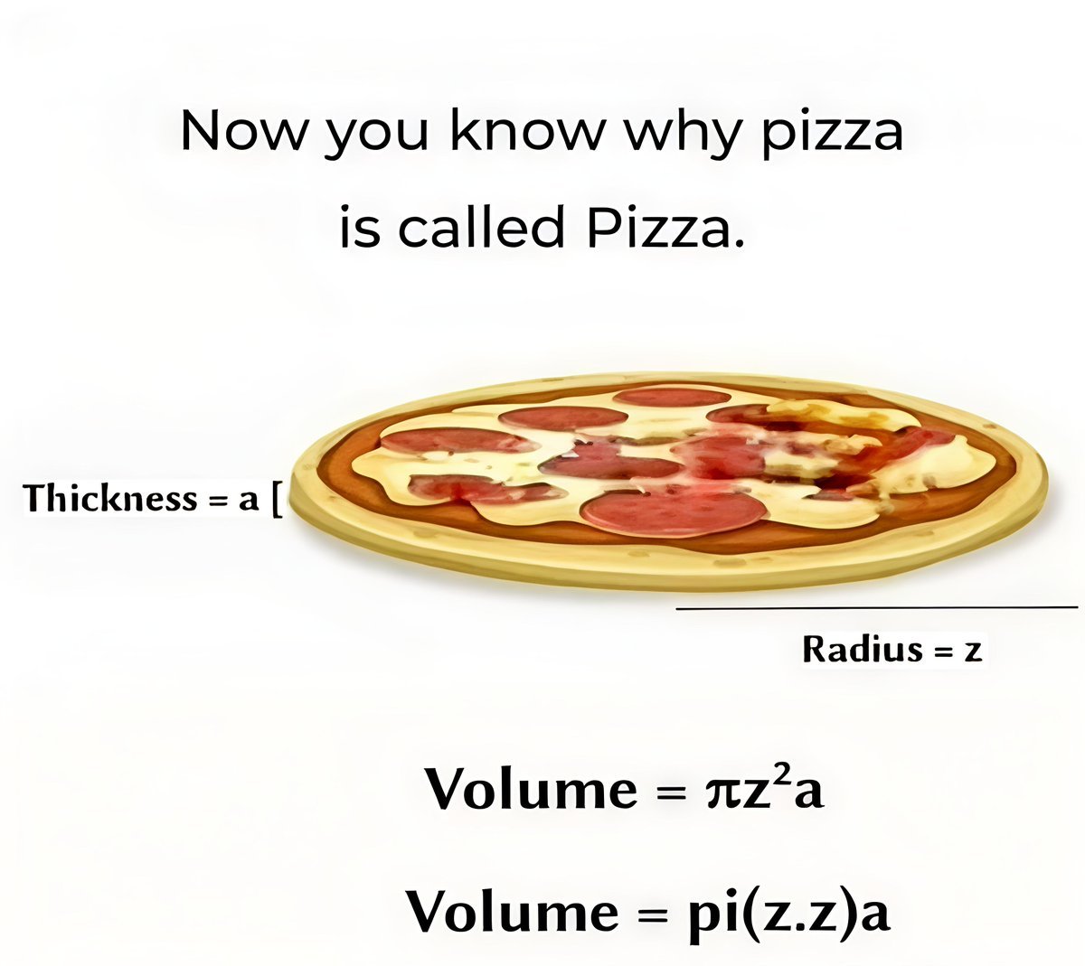 Now you know why pizza is called Pizza. 🤣🤣🤣