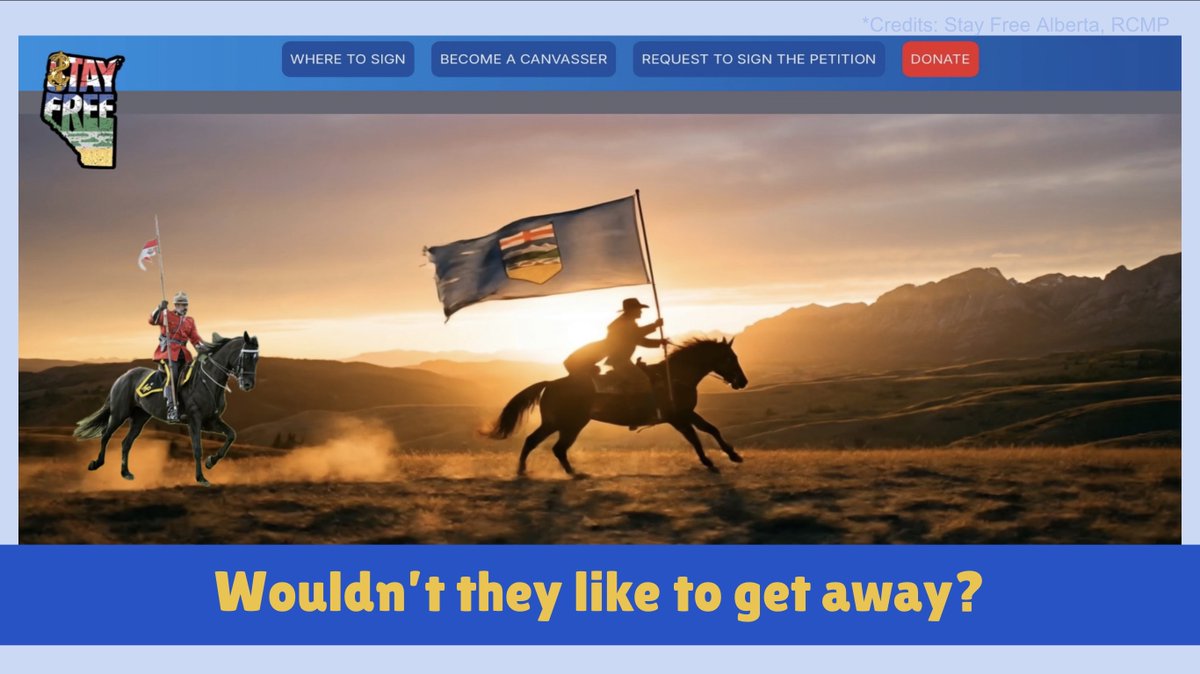 ontargetdesigns's tweet photo. Zero maxi-pad jokes here…

Because what the Alberta separatists are up to is serious—yet ridiculous at the  same time.

Let’s mock them accordingly,  shall  we?

🧵1/8 https://t.co/8OdOf05Zbi