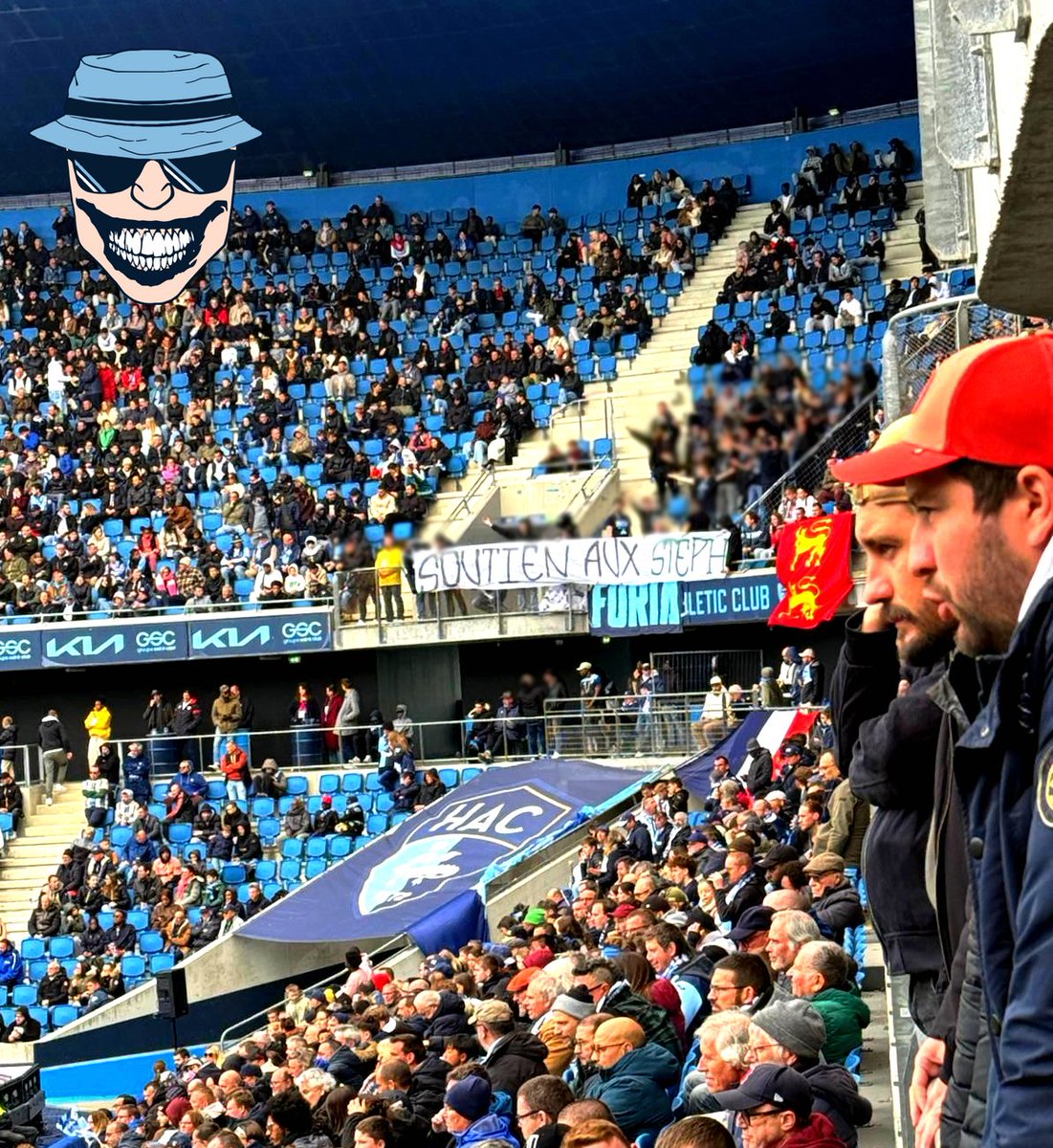lehavreebasta's tweet photo. "1 an après, la dissolution n'est toujours pas la solution !" 

HAC - AUXERRE 05/04/26 https://t.co/QaoemWEwlc
