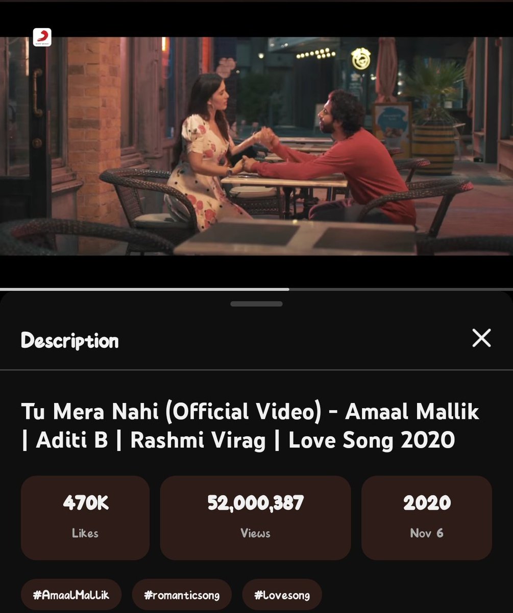 shifas244002's tweet photo. Tu Mera Nahi has just hit 52M views on YT!!
Congratulations
@AmaalMallik
& the whole TMN team ❤️🤟
Keep the spirit up Amaal ki Amaalians!
#AmaalMallik #Amaalians #TuMeraNahi #WeTheBlessedMusic https://t.co/6E1xKuBg8P