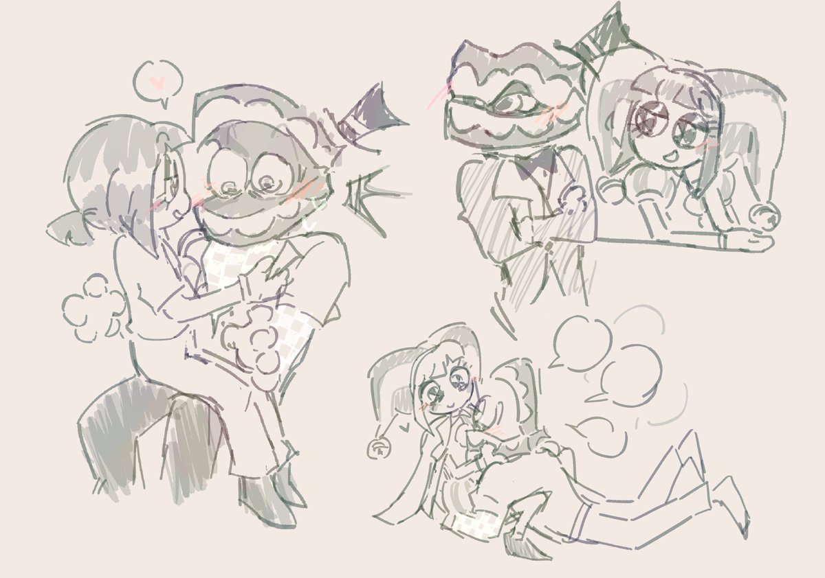 MinouLinn's tweet image. ( repost bs i accidently delete it ELPSJF ) but yeah heres a doodle page of my fav ships! 
#showtime #tadc #theamazingdigitalcircus #CainexPomni