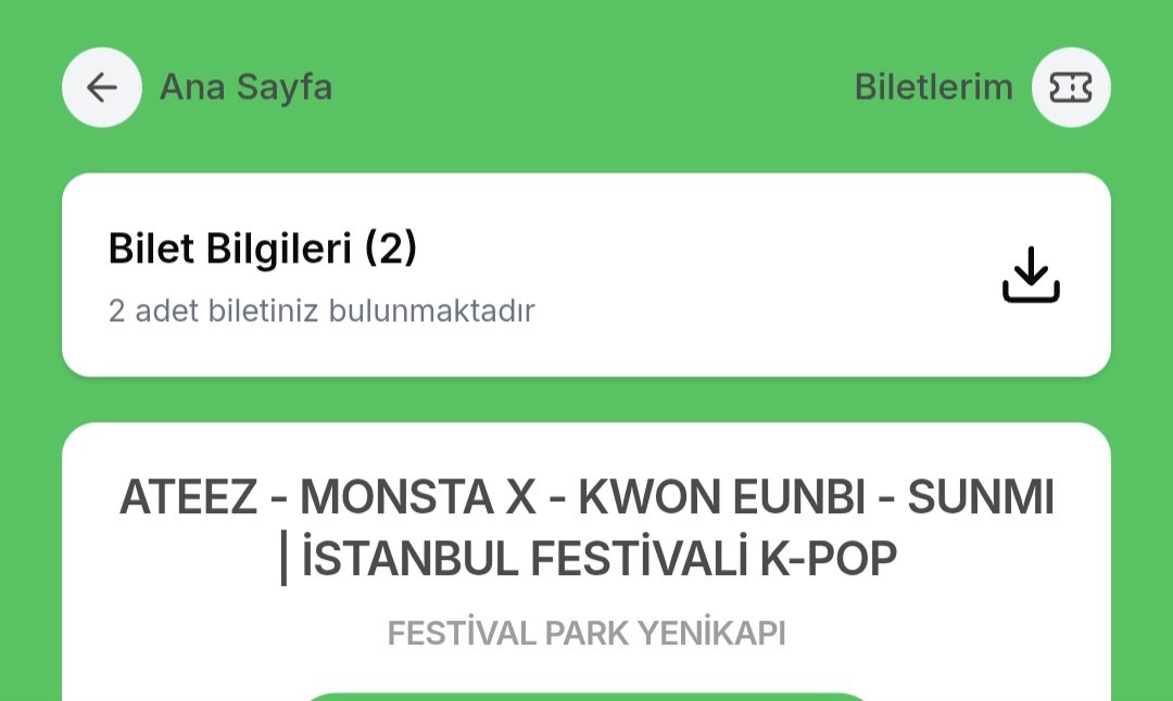 Allahıma şükürler olsun sahne önü de olsa biletimizi alabildik🥹 15 ağustos da inşallah harika şekilde eğleniriz güzel anılar biriktiririz💚 bu da nasip oldu allahım changkyun da dahil konserlerini gösterir inşallah amin.