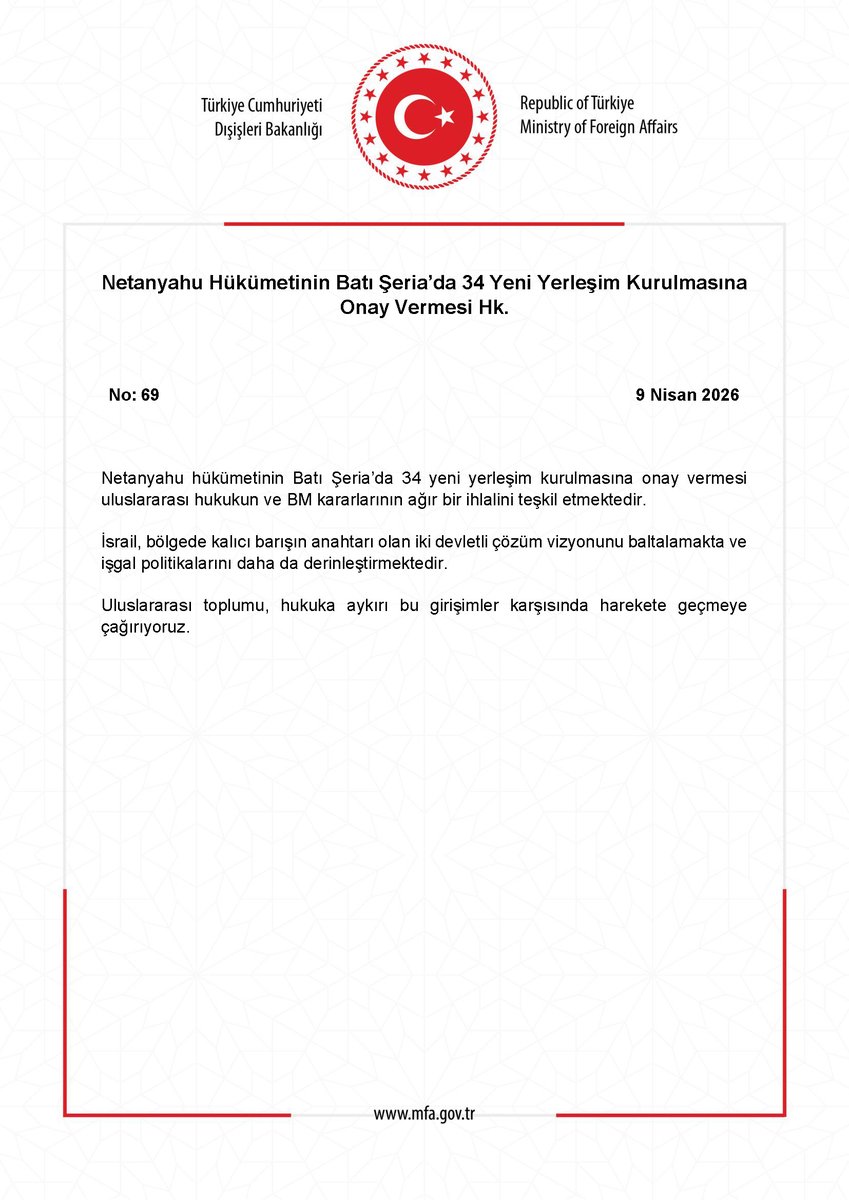 T.C. Dışişleri Bakanlığı tweet media