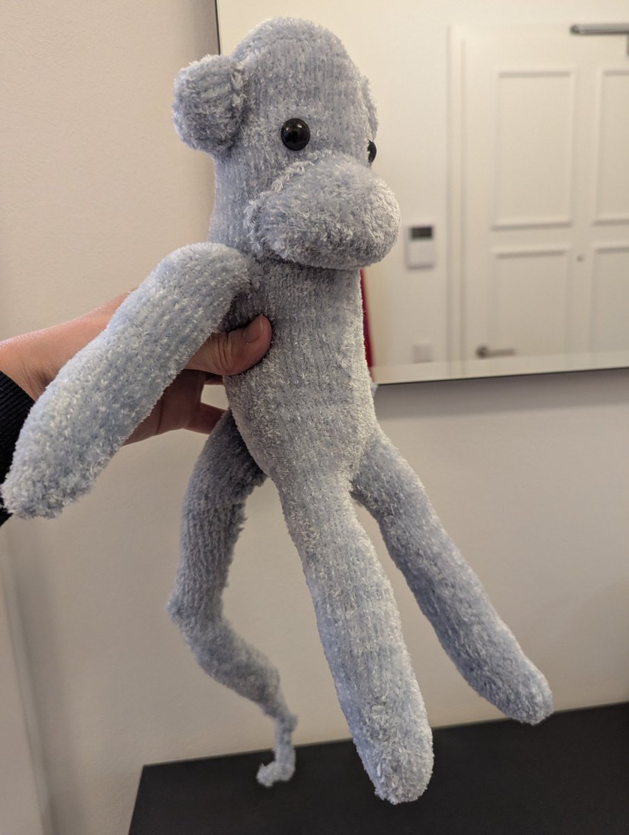 Took a break from crocheting to make a sock monkey 🐒