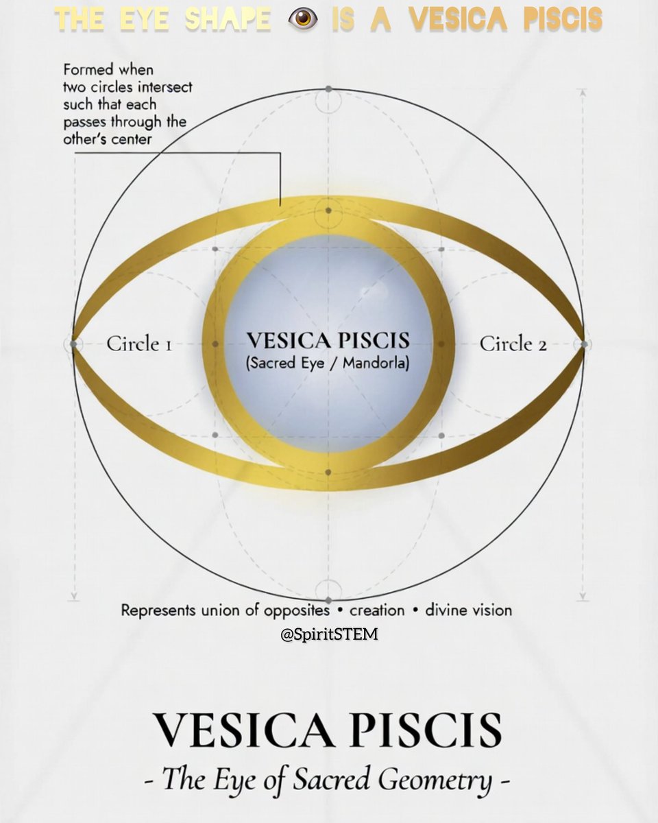 spiritstem_'s tweet image. These 'eyes' are all natural manifestations of the Vesica Piscis 
⭕️👁️⭕️

One of the most ancient and universal symbols in sacred geometry