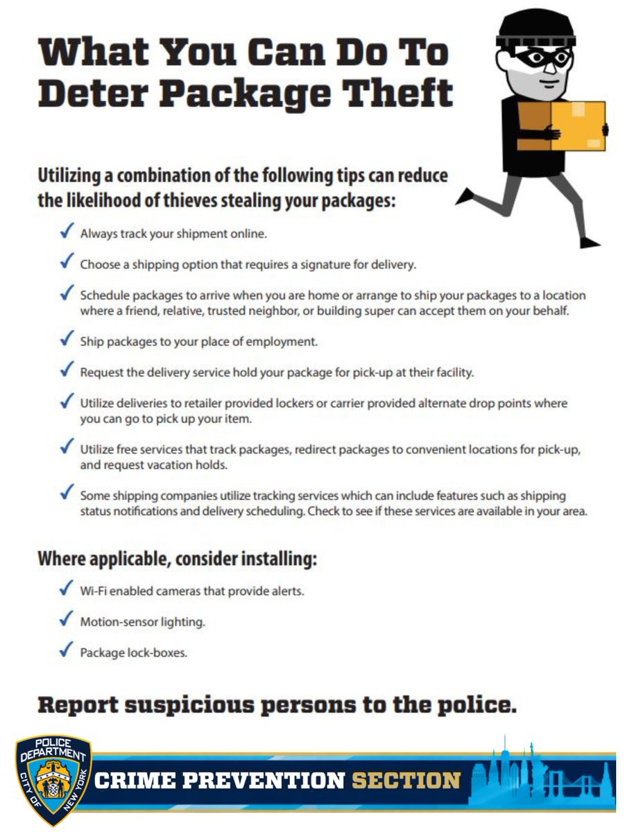 NYPD101Pct's tweet image. Our 101 Crime Prevention Officer and a Field Training Officer were out today sharing package safety tips to help combat package theft in our community. Track deliveries and report any suspicious activity to 911. Thank you to all who stopped to speak with them!  #CrimePrevention