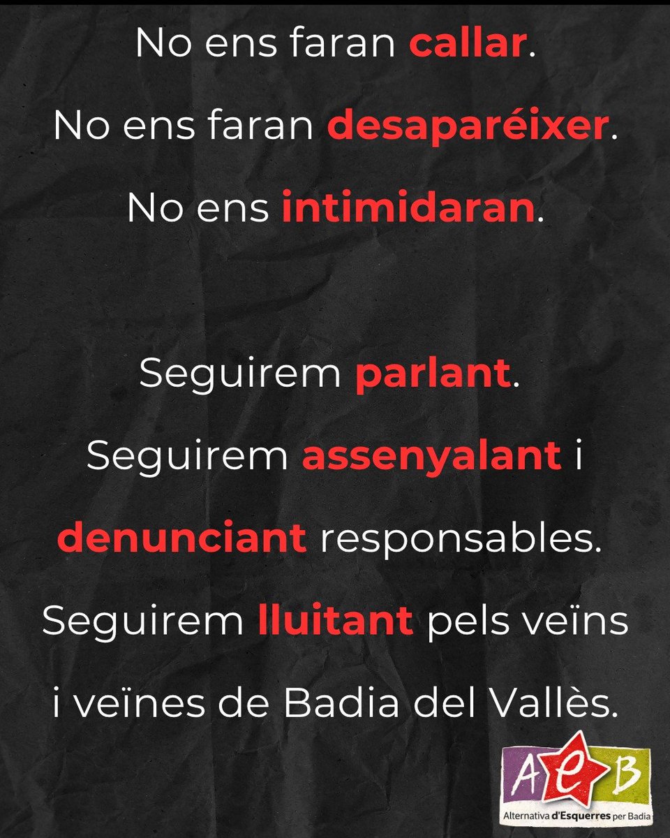 aebadia's tweet photo. Una veu valenta, lliure i al servei del poble és més necessària que mai.

Badia necessita veritat, dignitat i una oposició que no s'arronsi. https://t.co/7Nq4avWV5D