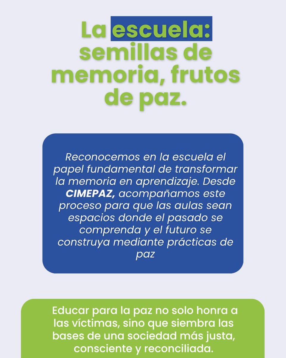 cimepaz's tweet photo. #CIMEPAZ | Hoy, 9 de abril, conmemoramos el Día Nacional de la Memoria y Solidaridad con las Víctimas del conflicto armado, una fecha establecida por la Ley 1448 de 2011 para honrar a las víctimas y reafirmar el compromiso colectivo con la memoria, la verdad y la no repetición. https://t.co/zdt3IuKi5N