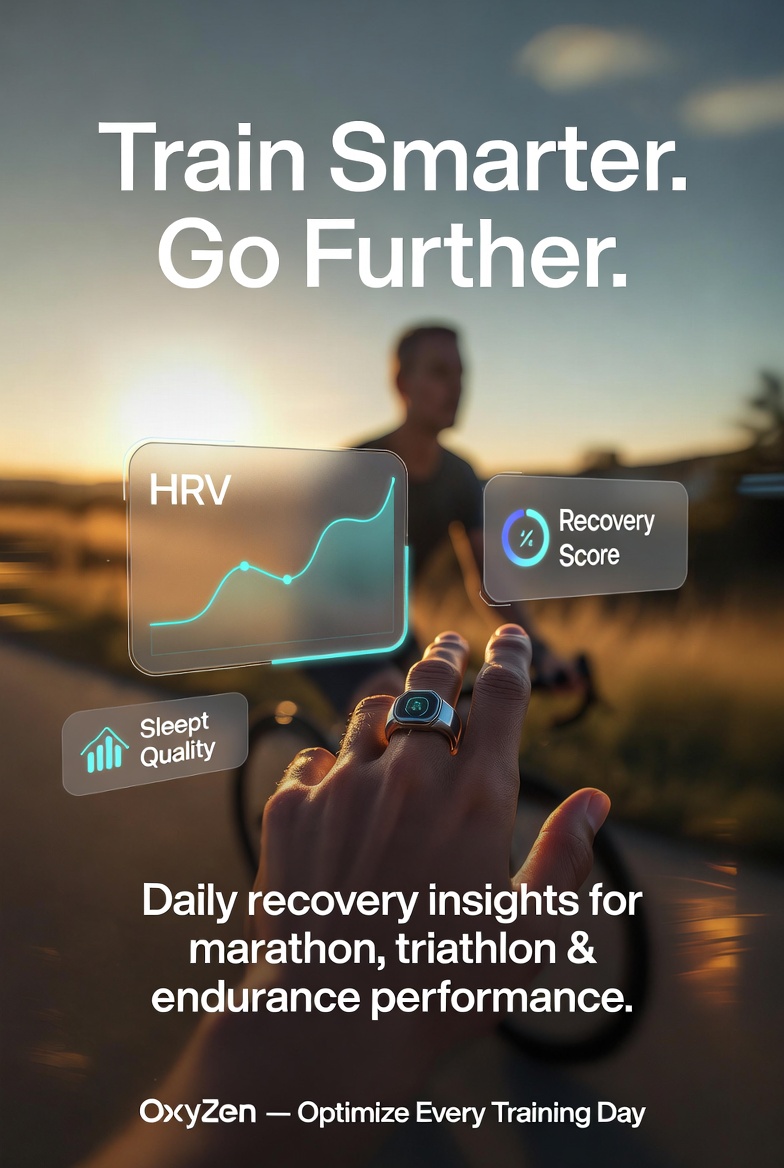 Oxyzenrings's tweet image. Optimize endurance performance — every single day 🏃‍♂️

OxyZen tracks recovery, HRV, and sleep to help you adjust training intensity daily — so you perform better without burning out.

#OxyZen #EnduranceTraining #SmartTraining #RecoveryTracking #Performance