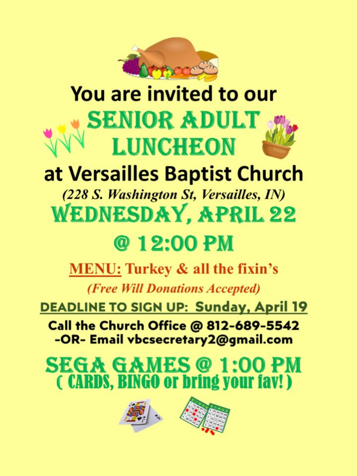 Attention - Senior Adults!