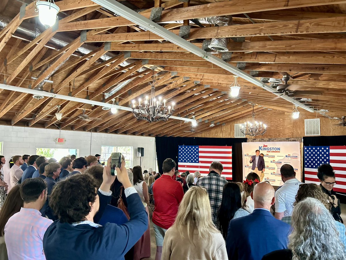 JimKingstonGA's tweet photo. The momentum and energy was off the charts last night at our rally with Congressman Jim Jordan! 

Thank you to everyone who came out, Team Kingston’s massive grassroots effort is what makes events like these possible! https://t.co/yODOd3i1Xo