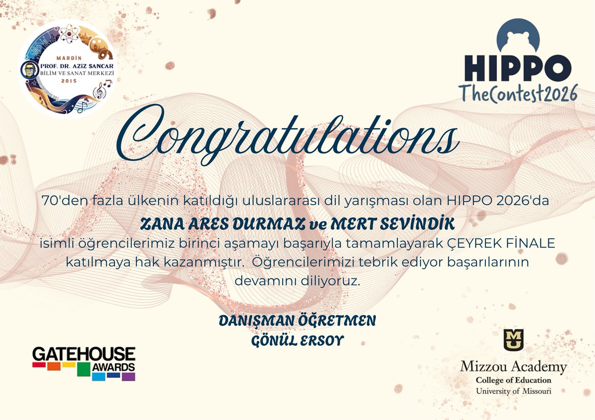 Mardin-Prof. Dr. Aziz Sancar BİLSEM tweet media