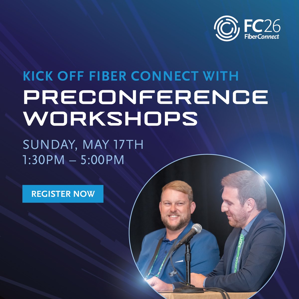 fiberbroadband's tweet photo. Kick off Fiber Connect 2026 on Sunday with hands-on, practical workshops designed to help you build, launch, and scale faster, so you can hit the ground running when the main conference starts.

🔗Register Now: https://t.co/opTu85XHZh

#LightYearsAhead #FiberConnect26 #FC26 https://t.co/aqui9mrs0P