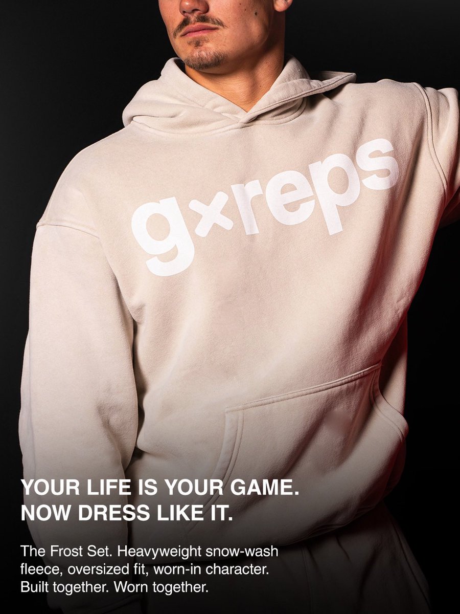 G_Reps's tweet photo. The wait is almost over, introducing the Frost Collection.

Heavyweight snow-wash finish, oversized fit, built for everyday. The comfiest set you’ll ever wear.

Your life is your game, now dress like it.

https://t.co/3tbqvZIkEr https://t.co/goiEsDnbnb