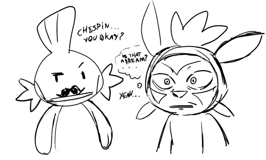 medeixeacorda's tweet image. imagine if you was transported to Chespin's body, for example, knowing everything that will happen next ( like a isekai )

how weird and scary that could be

#startersmovieunleashers #doodles #Au