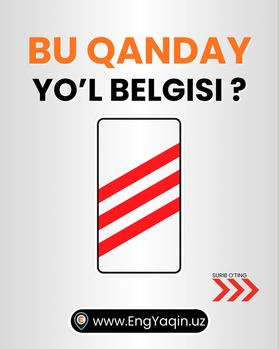Engyaqin_uz's tweet photo. Eng Yaqin 🇺🇿 BU QANDAY yo’l belgisi ?                               Temir yo‘l kesishmasiga yaqinlashish.  Bo‘lingan yo‘l tugaydi va yo‘l ikki tomonlama harakatga o‘tadi  #engyaqin #evakuator #avto #авто #uzbekistan O’zbekiston Toshkent https://t.co/eUbPHyVgsN Что это за дорожный https://t.co/vaqdsZgXhF
