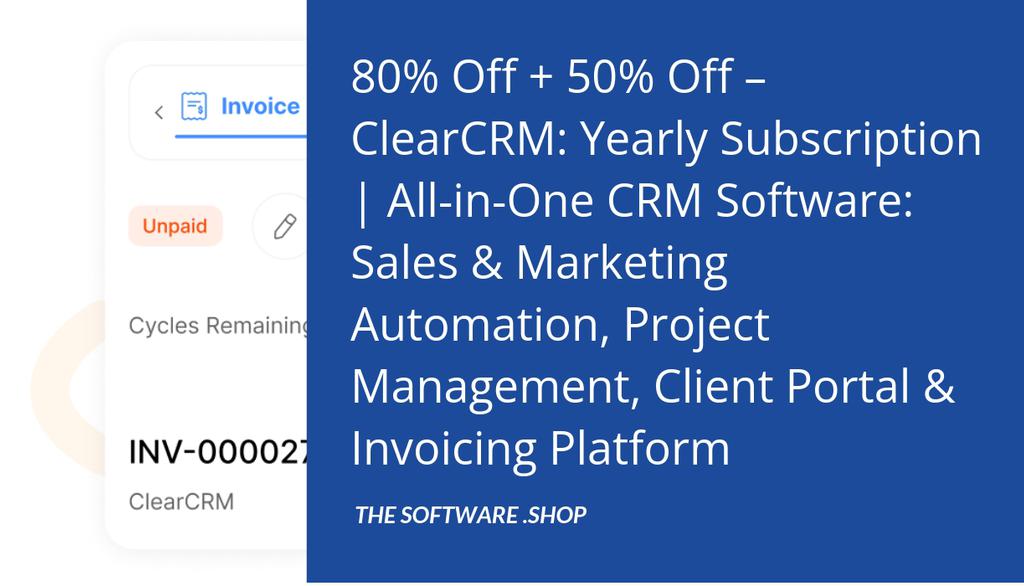 NewestDownload's tweet image. ClearCRM is a comprehensive CRM suite that connects your customer data, sales pipeline, marketing campaigns, service operations, and project workflows into one centralized platform.

Read more 👉 lttr.ai/Ap8V3

#FreePlan #BlackFridaySale #ProfessionalServicesFirms