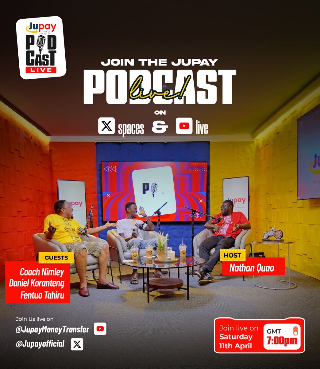 Join us LIVE this Saturday at 7PM on X Spaces and YouTube
#jupaypodcastlive 
#youtube
#sports
#blackstars
#jupaymoneytransfer