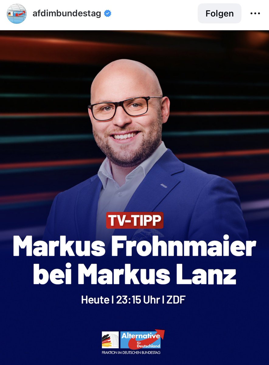 djcooky78's tweet image. 🇩🇪 Markus Frohnmaier #AfD der WEDER in einem Wahlkreis (Direktmandat/Erststimme) kandidierte, NOCH auf der Landesliste der AfD (Zweitstimme) stand und somit in Baden-Württemberg NICHT für den Landtag wählbar war, sitzt heute Abend bei Markus Lanz. 😂🙈 #AfDVerbot #Frohnmaier
