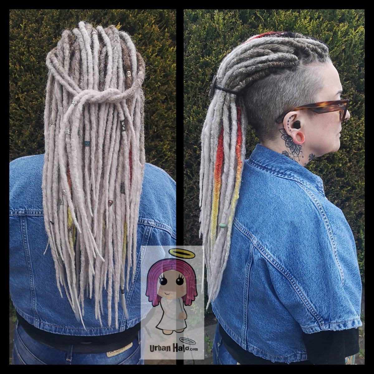 Urban_Halo's tweet image. I remembered to take an 'after' photo today!
One day I'll unite it with the 'before' shot I took of the #dreads themselves months ago! 😂 🎉

Here's Dawn's scrumptious bespoke hand-blended ashy blonde ombre #vikinghair!
🤎🩶🤍😇

Urbanhalouk #dreadlocks #ashblonde #partialdreads