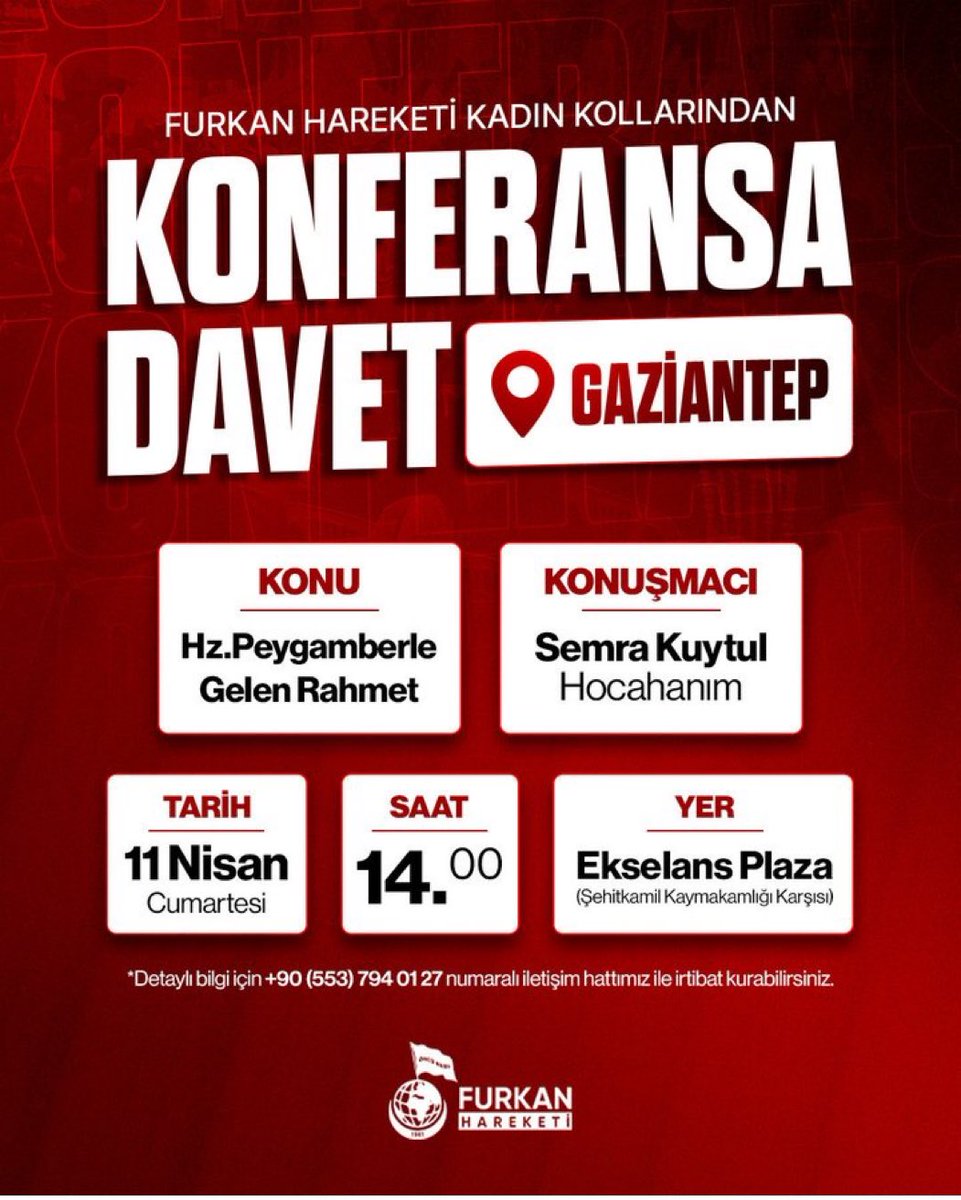 #FurkanKonferansları
#AntepBayanKonferansı