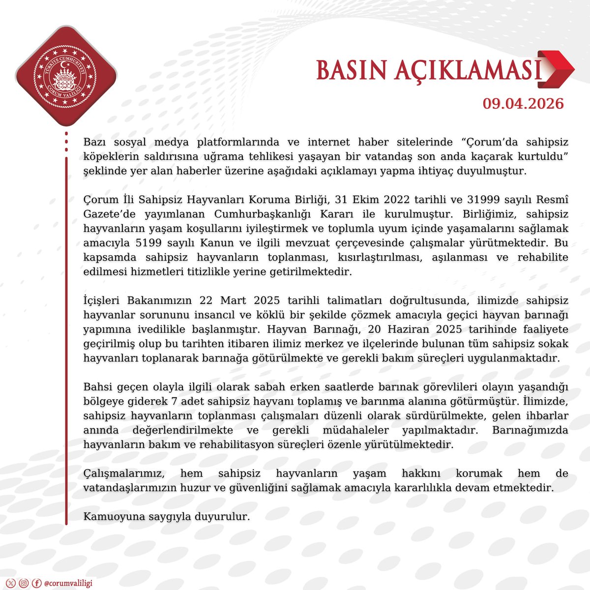 Çorum Valiliği tweet media