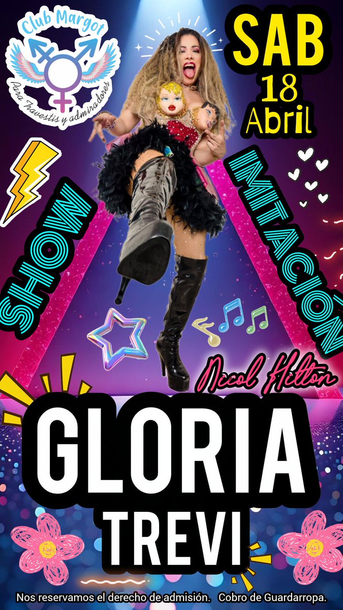 CLUBMARGOT1's tweet image. ⭐👩🏻‍🎤 #GLORIATREVI 👩🏻‍🎤⭐

Sumamos una VARIEDAD MÁS a nuestro #ANIVERSARIO 🥳

#Nicol #Hilton nos emocionará con un SHOW de la LA TREVI 🤘🏻

AMBIENTARA nuestro #XV ANIVERSARIO 🎂 y pondrá a todos a bailar 🪩 

Los esperamos el: 

⭐🎉 SABADO 18 DE ABRIL 🎉⭐

@Ferchis_Yolo