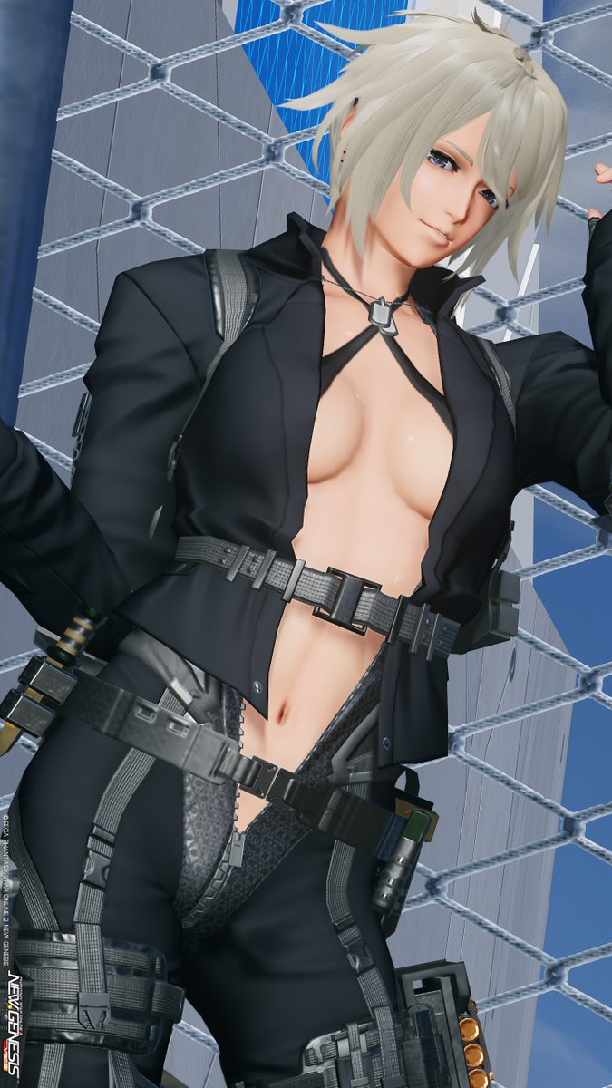 うちの金髪イケメンおねえさんのお気に入り軽装戦闘着！コンバットシリーズいいですよねぇ…かっこよくもセクシーに出来るので最強ですよほんと！
#PSO2NGS #PSO2NGS_SS