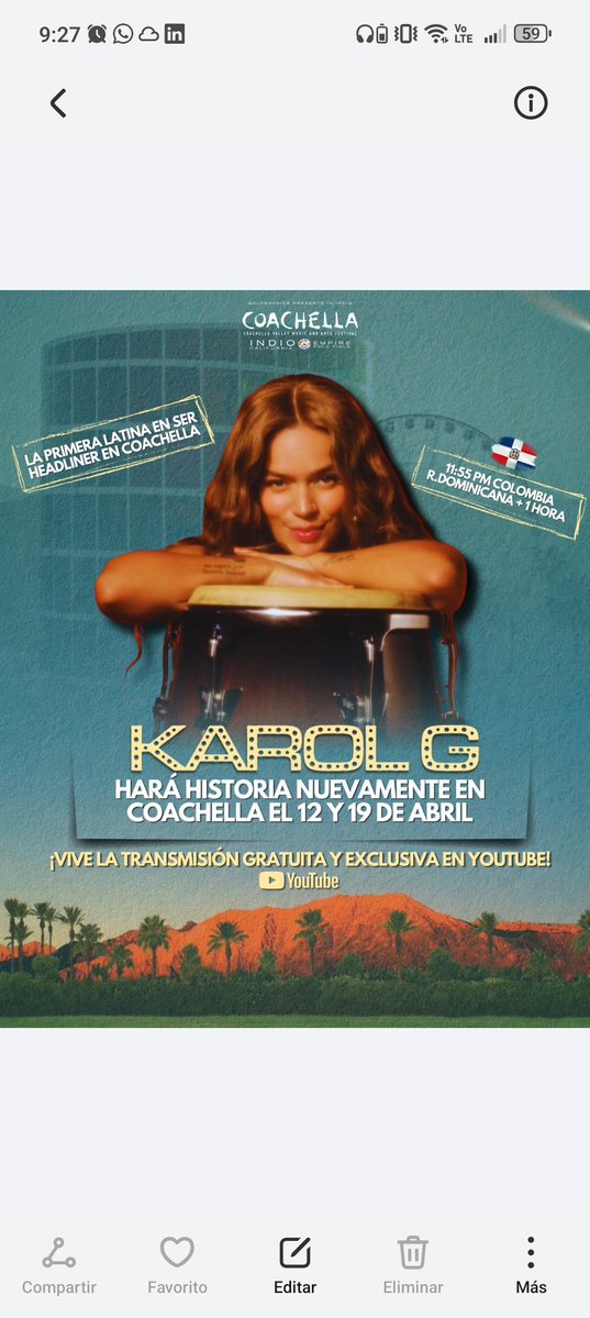* SOLO 3 DÍAS ✨ 🪇 🧡 🪇 🪘 🌵

DIOS MIO SOLO TRES DIAS PARA VER A KAROL G BRILLAR EN COACHELLA ✨.
.

#KAROLG #KAROLCHELLA