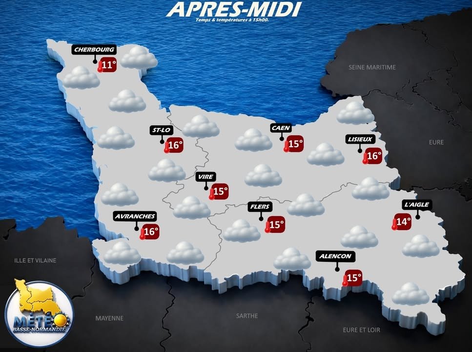 NormandieMeteo's tweet image. Retour d'un temps nuageux mais sec demain en #Normandie.
Les #temperatures seront de saison après les fortes chaleurs des derniers jours.

La #tendance s'annonce assez maussade.