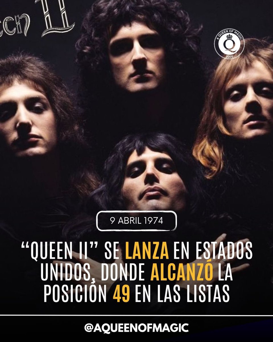 aqueenofmagic's tweet image. El 9 de abril de 1974, Queen lanzó el álbum "Queen II" en Estados Unidos, donde alcanzó la posición número 49 en las listas.

#Queen | #QueenII | #EEUU