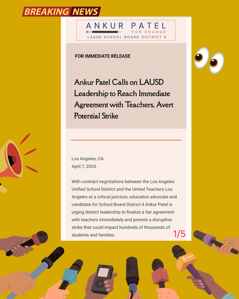 VotePatel's tweet photo. Press Release Statement:

Ankur Patel has always stood with teachers, continues to stand with teachers, and will always stand for teachers.

@UTLAnow https://t.co/pDa1uYMS5S