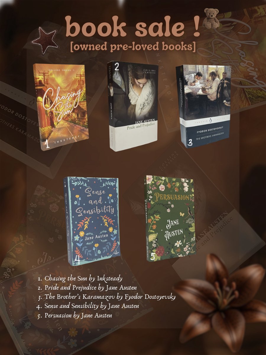 kz23jsn's tweet photo. hello! i'm selling some of my very well-loved books! feel free to slip into my dms if you're interested in giving them a new home <3 

𓆉 gcash | jnt | dop: 1 week
𓆉 see alt for the price list &amp; for more info !
𓆉 rfs: need space in my room &amp; for my personal funds https://t.co/DmyvIqCQCO