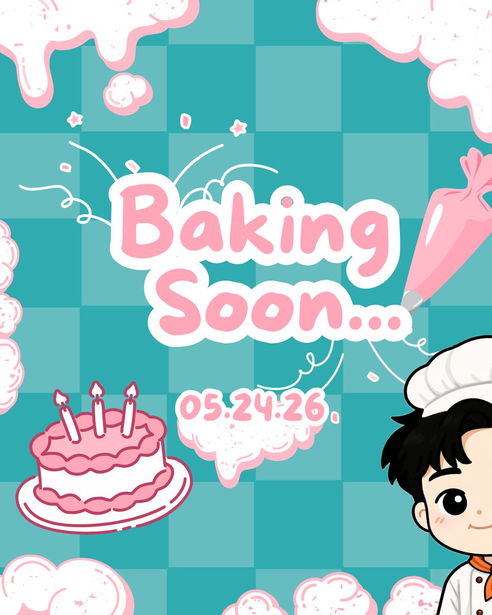 BaeMaxOfc's tweet photo. Something sweet is bakingโฆ ๐
Let's celebrate MAXโs birthday is coming this May 24. Stay tuned! ๐
BAKEMAX BATTER UP
@1stoneOfficial #1stOne
@1stoneofc_max #1stone_MAX
#Bakebycakes #AllAboutMAX https://t.co/cWnlaNitQL