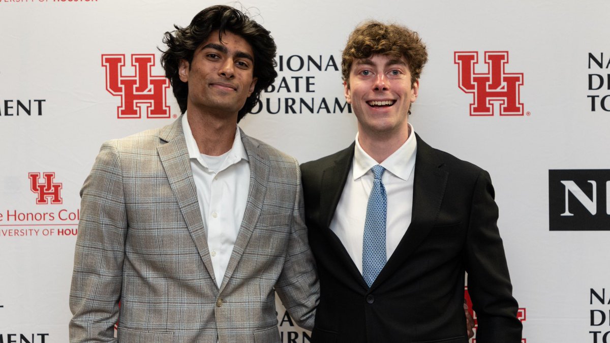 NUDebate's tweet photo. NU AT reached NDT Doubles with a 5-3 record.

This was the second NDT for Buck while Ahsan made his debut. 💜⚡️ #GoCats https://t.co/k1lPSkavts