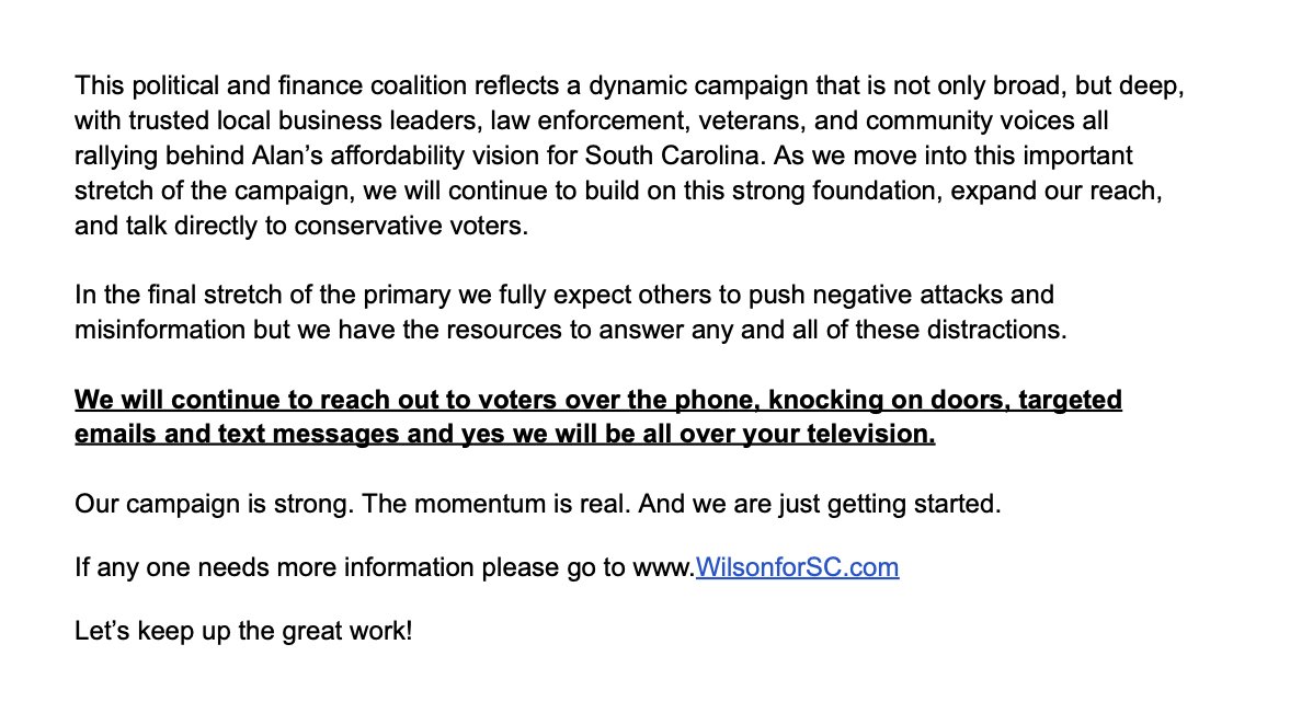 BREAKING: We just topped $1 MILLION in Q1

No loans. No self-funding. No transfers. Just South Carolinians fed up with rising costs. 

Groceries up. Gas up. Property taxes up. Insurance up. We’re going to change that.

Cut income taxes. Lower property taxes. Eliminate waste. Put