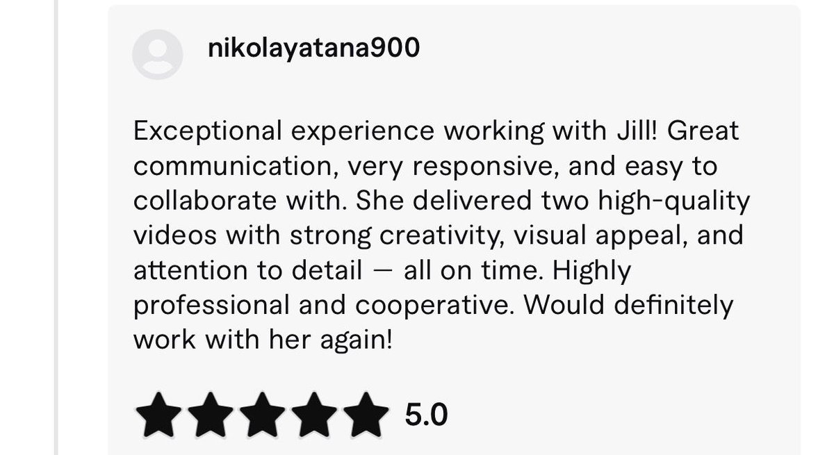 jillfluence's tweet image. One sign that brands really love working with you… They take the time to leave a thoughtful review 🤍

It reminds me why I put so much effort into my work and why I never regret it!!! #ugc #fiverr #backstage #ugccreator
