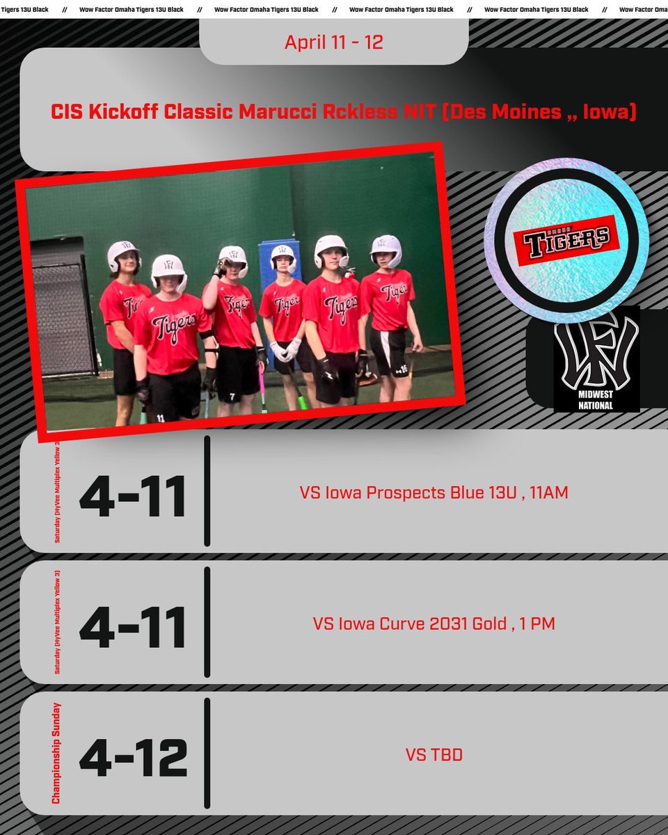 The boys hit the road this weekend!!  Tourney time.  Let’s go!!!! <a href="/ubanebraska/">Ultimate Baseball Academy</a> <a href="/OMAHATIGERS/">Omaha Tigers Baseball Club, UBA</a> <a href="/clutchuba/">Clutch Performance</a> <a href="/WowMidwest2031/">Wow Factor Omaha 13U</a>