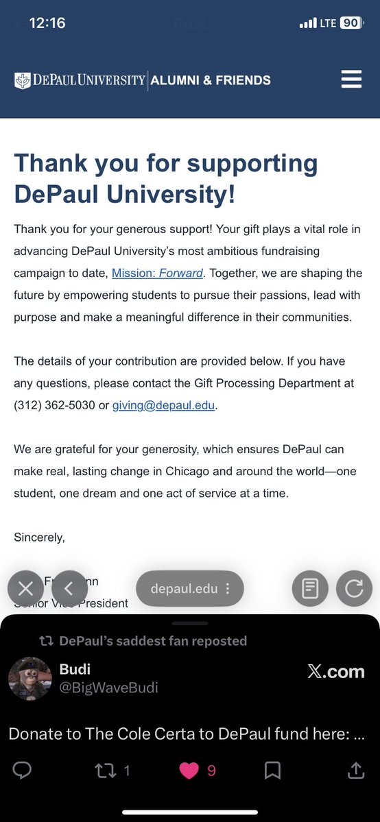 My $20 NIL donation improving the money to go towards a 5’10 MAC player averaging 9.1 pts…

It starts somewhere.

Who’s next?