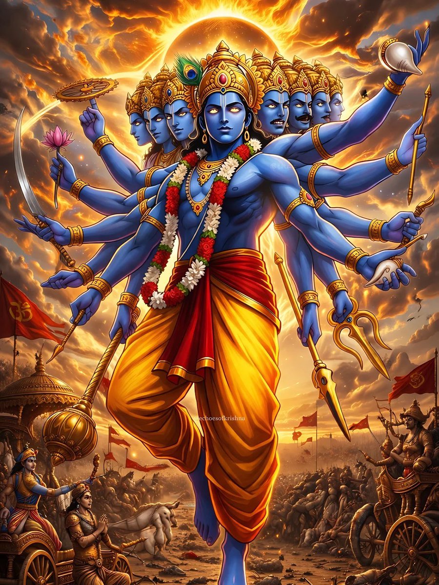 ChaosHubIN's tweet image. Arjun: “Samne apne hai.”
Krishna: “Apne hai, to samne kyun hain?”

Jab dharma aur rishte takraate hain,
toh yudh bahar nahi, andar shuru hota hai.
Aur wahi se nikalta hai sach ka marg. 

#Gita #Mahabharat