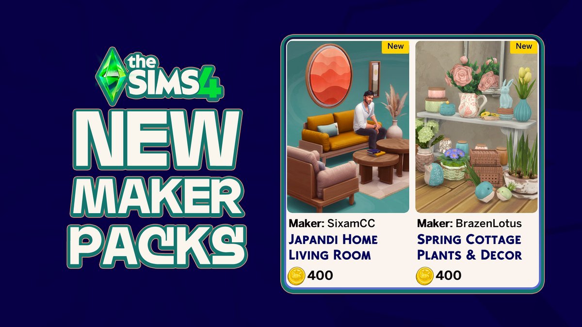 EA Releases Two New #TheSims4 Maker Packs on The Marketplace 📦
>> simscommunity.info/2026/04/09/sim…