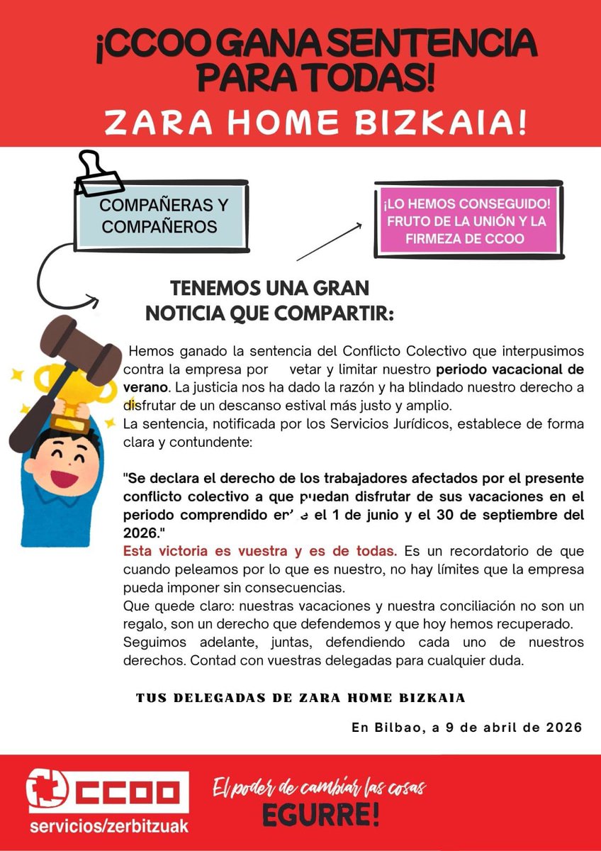 Zerbitzuak CCOO tweet media