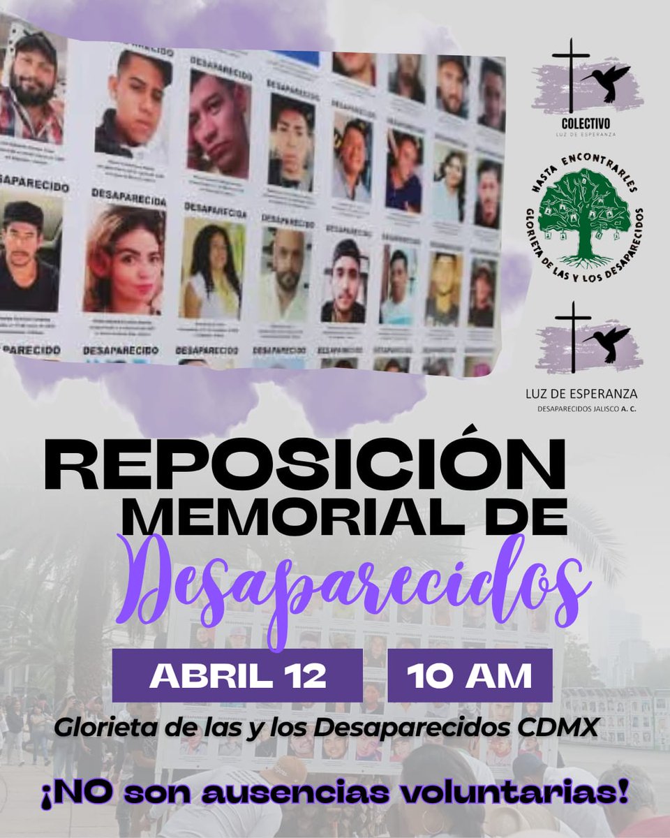 En medio de los múltiples ataques que estamos recibiendo las familias de personas desaparecidas, les invitamos a la "Cascarita por la memoria y el olvido", domingo 12 de abril 10am. No permitamos que la mentira y el silencio ganen ¡Hagamos que suceda... Hasta encontrarles!