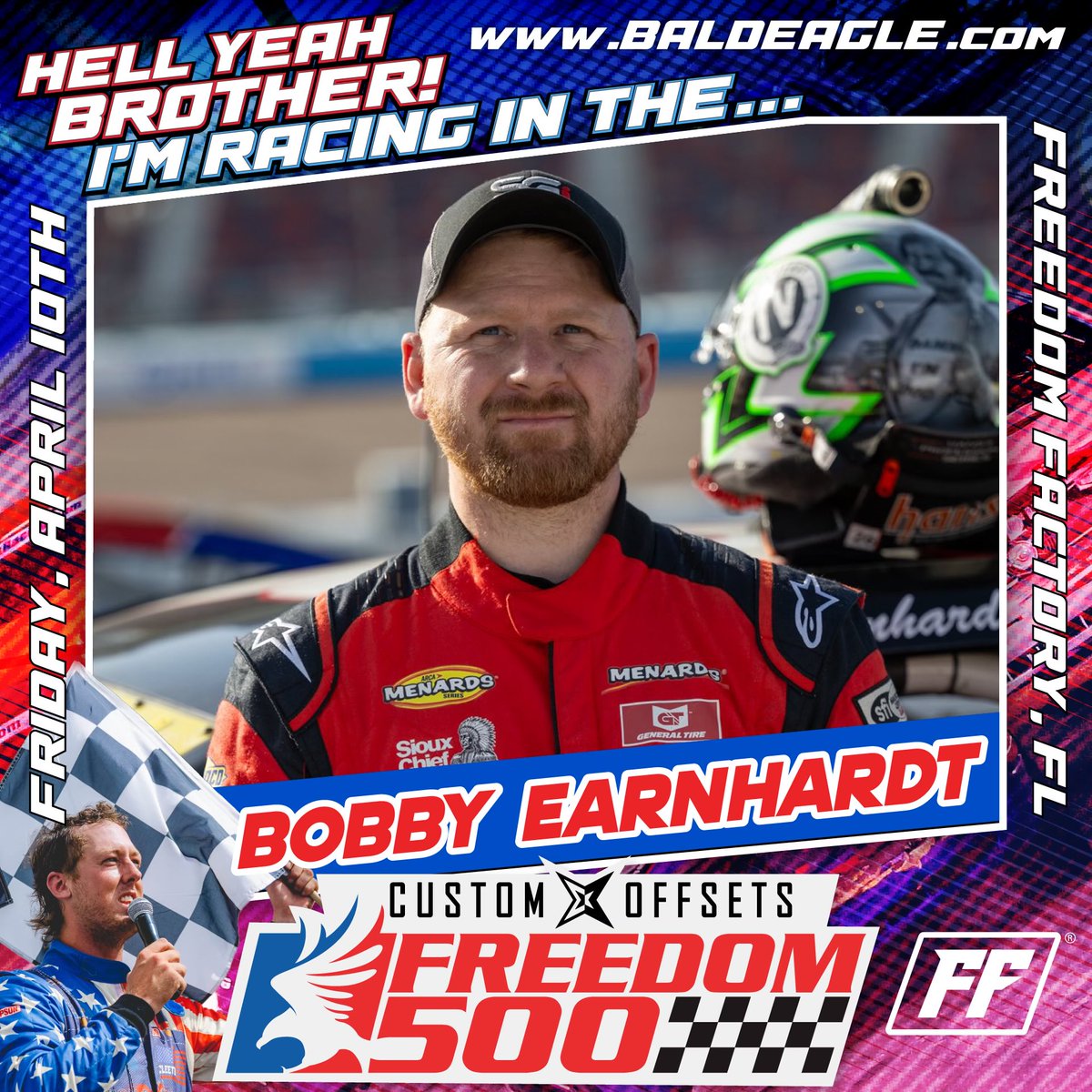 Freedom 500 tomorrow 🇺🇸🇺🇸🇺🇸

Been looking forward to this one for a while. Can’t wait to finally show you guys the Crown Vic I’ll be wheeling out there. Looking forward to putting it to work and having some fun with it!

You can catch it live on FRDMplus at 5:00 PM