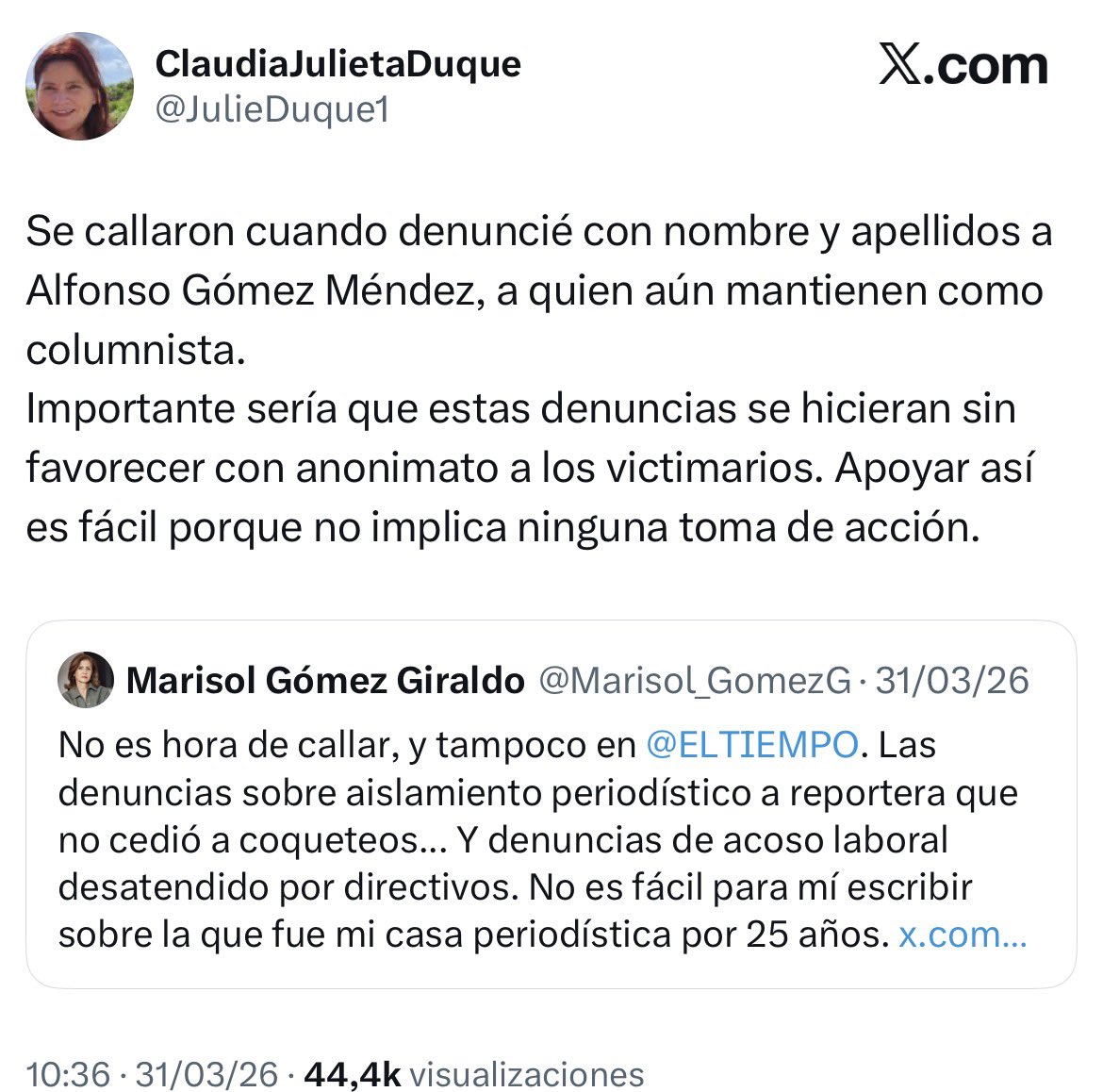 magris_MW2's tweet photo. Parece ser que el señor servidor público que tenía una cama en la oficina para acosar a la subalternas, aún escribe en @ELTIEMPO https://t.co/tLfh7ZZjDK