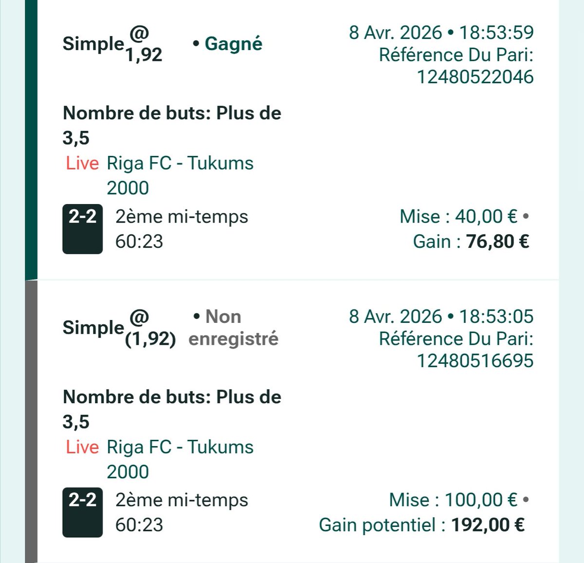 Coldenor01's tweet image. Coucou @PMU_PLAY 
Je poste un pari par jour de vous qui me refuse une mise ?
Ça va finir par chiffrer quand je contacterai l'ANJ pour limitation individuelle.
J'ai des preuves que certaines personnes ont pu poser 100€ sans soucis.
On fait quoi, du coup ?
#TeamParieur