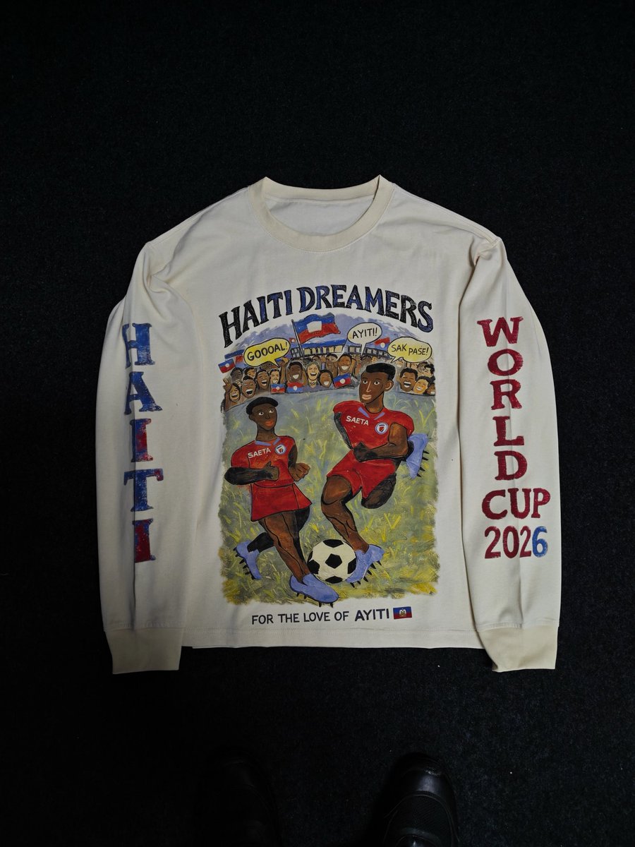 IvisualizeP's tweet photo. Haiti dreamers Tee looking 🔥,  preorders still open till 4/17/26 . Link in bio https://t.co/F7J1tfo2G0